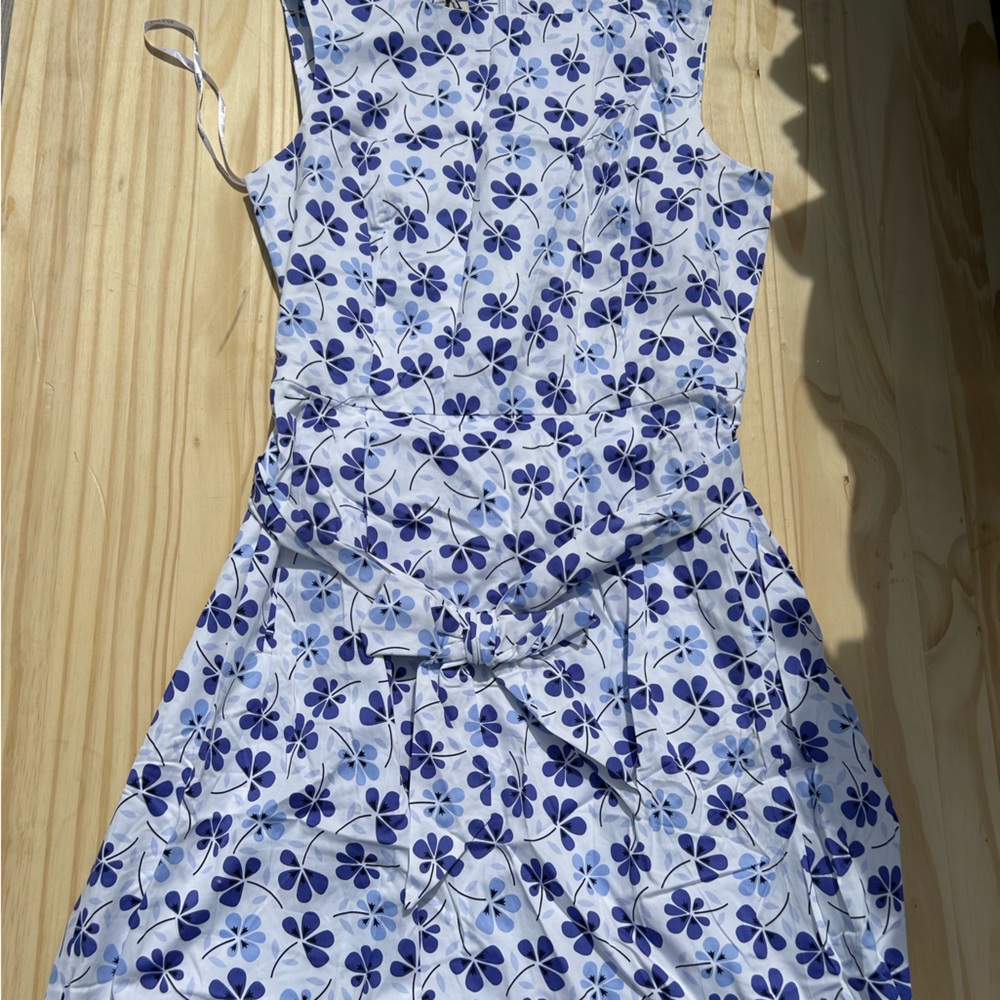 Anne Klein Womens Dress White/Blue Rain Shadow Size 14